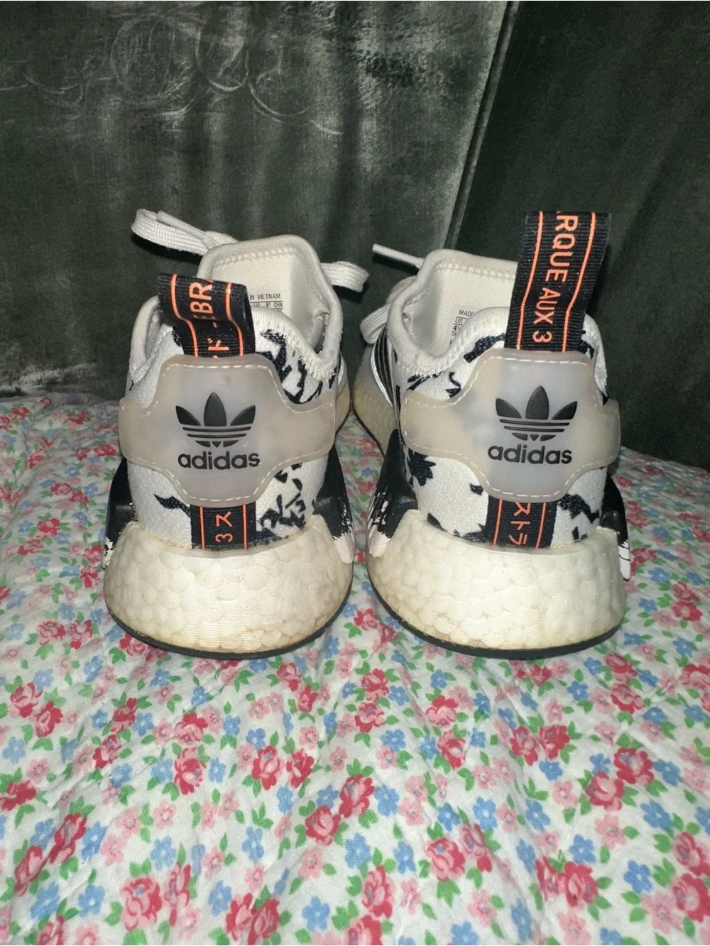 adidas White and Black Kids' Rhinestone Stripe Sneakers